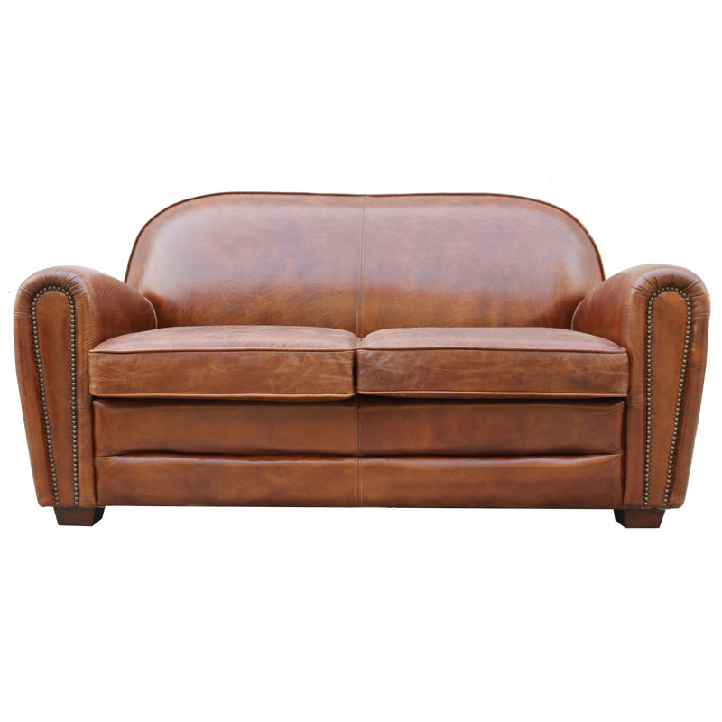 Pasargad Paris Club Leather Loveseat Wayfair